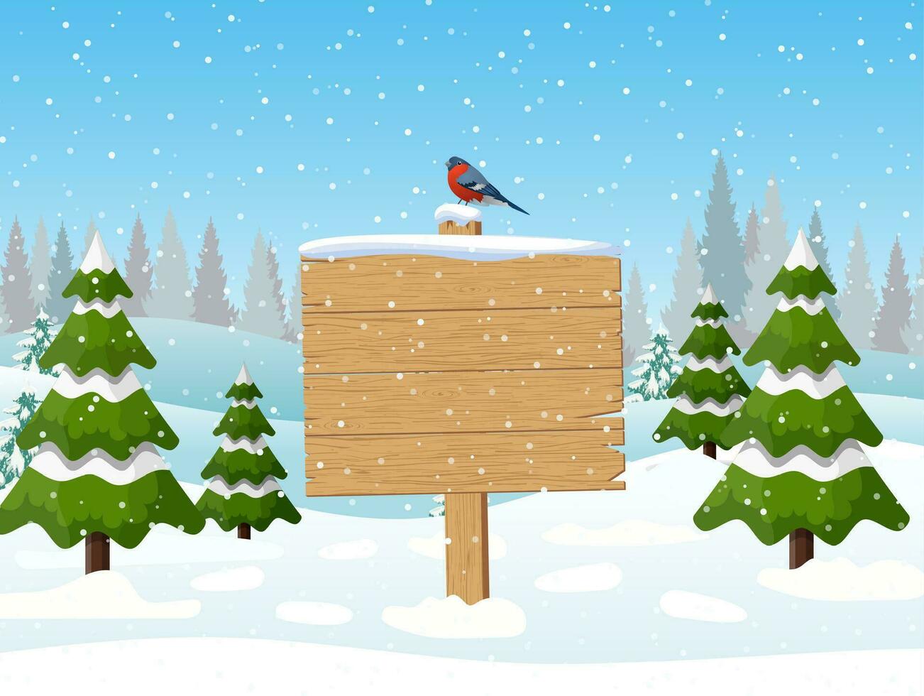 alegre Navidad de madera firmar vector