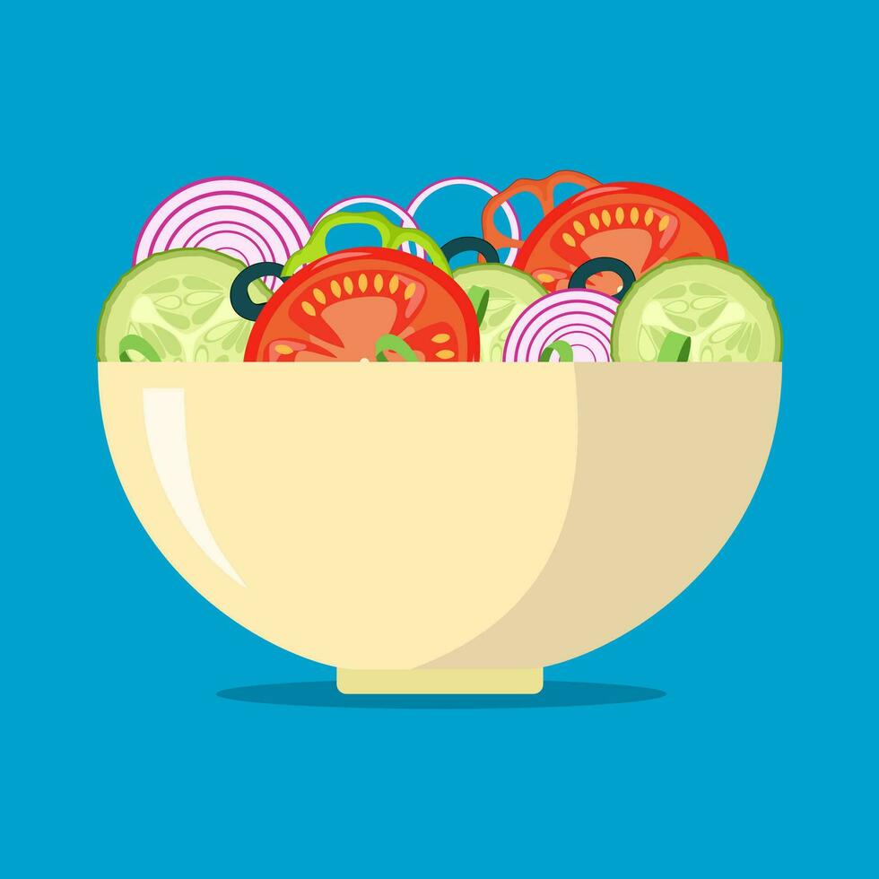 Set of vegetables for salad. vector