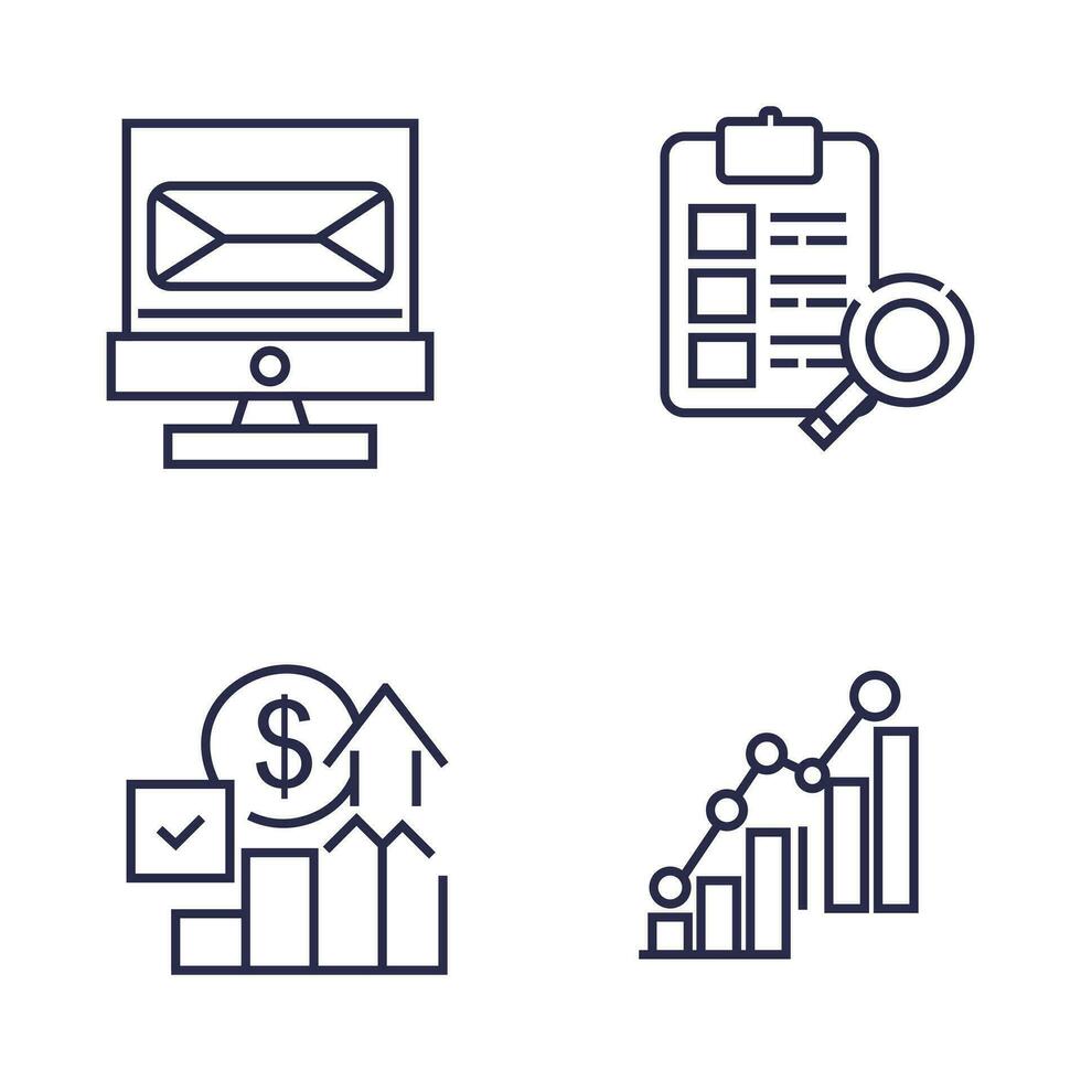 financial business concept set icon collection vector