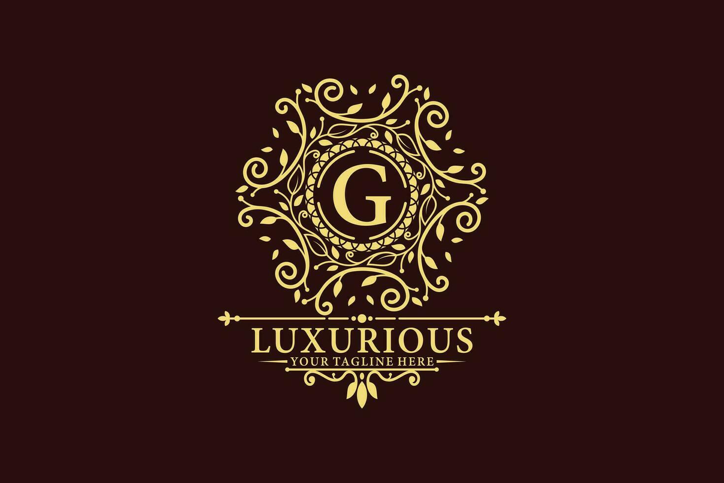 luxury logo design with initial letter for brand name vector