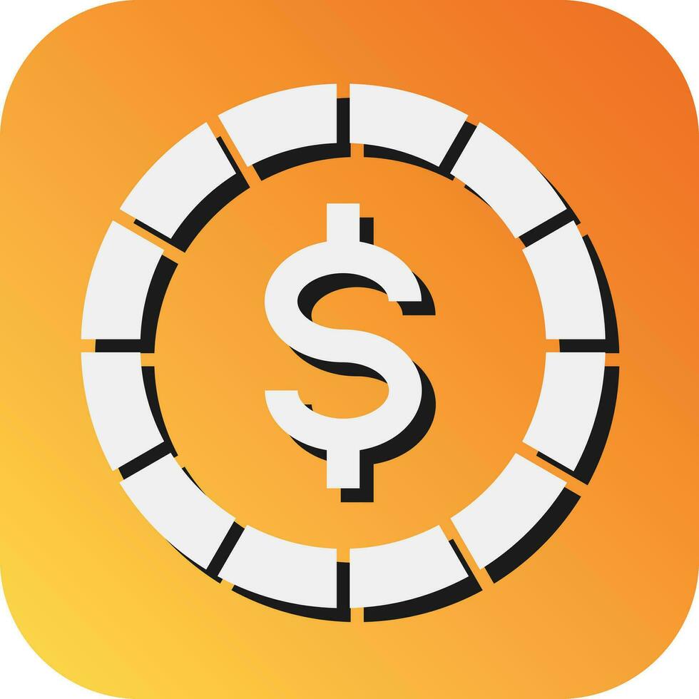 Coin Vector Glyph Gradient Background Icon For Personal And Commercial Use.