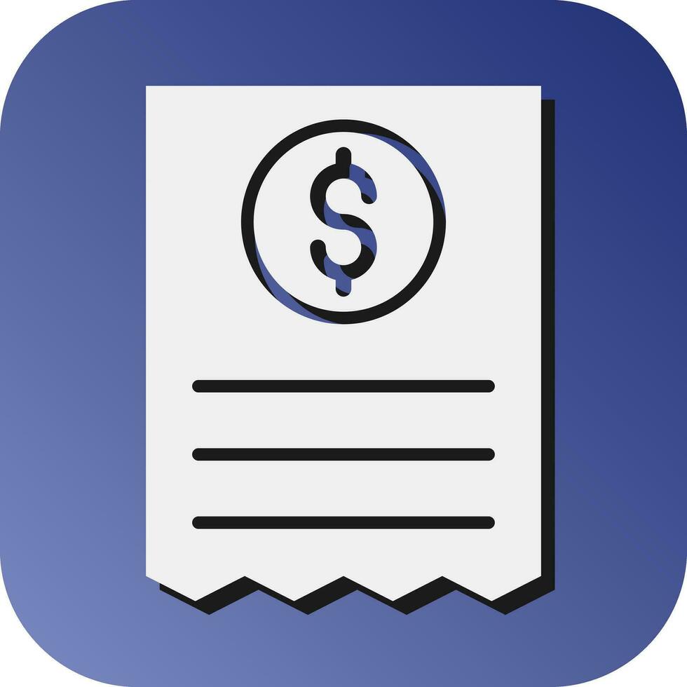Receipt Vector Glyph Gradient Background Icon For Personal And Commercial Use.