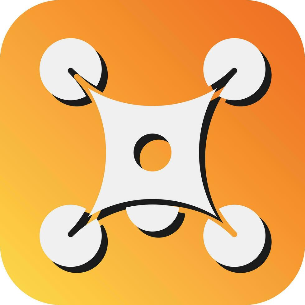Quadcopter Vector Glyph Gradient Background Icon For Personal And Commercial Use.