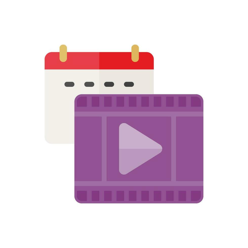 Movie showtime icon in simple flat style vector