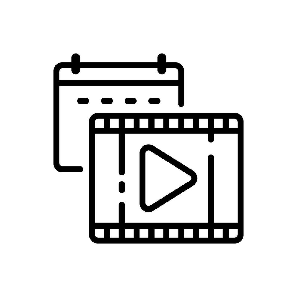 Movie showtime icon in simple line style vector