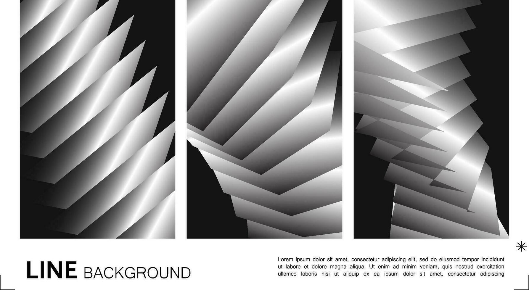modelo resumen degradado geométrico espejismo negro y blanco color. modelo cuadrícula revista. vector ilustración. moderno y dinámica estilo.