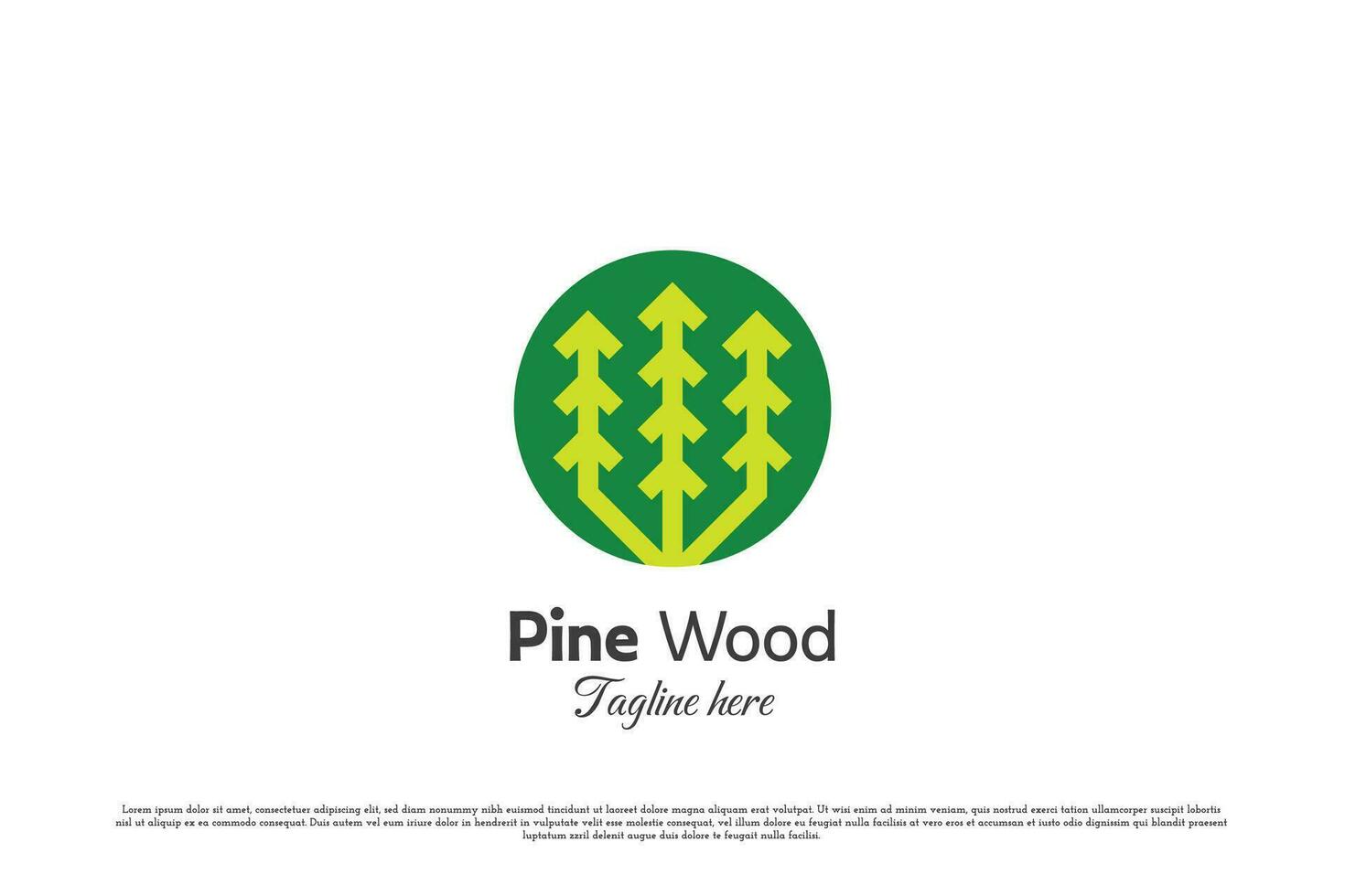 Pine forest logo design illustration. Silhouettes of pine trees 3 nature gardens protected forests plants eco bio fresh green plants. Minimalist modern casual  abstract simple flat icon symbol. vector