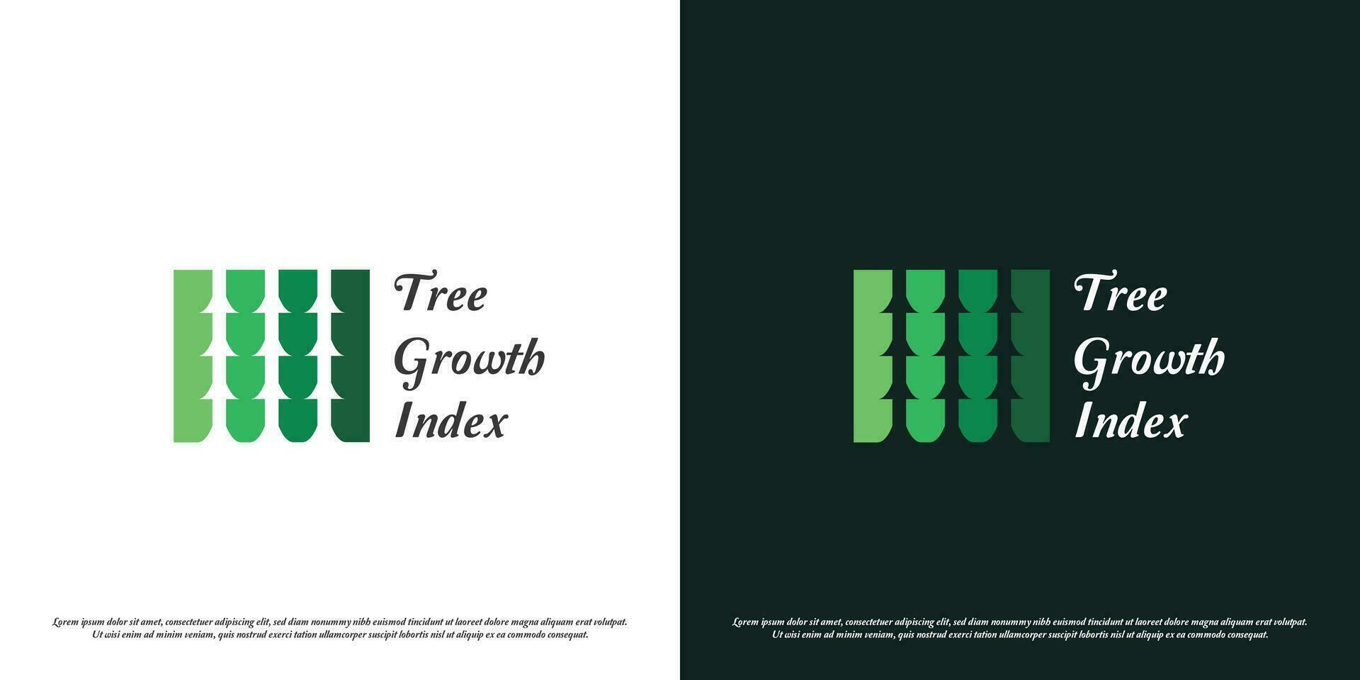 verde bar logo diseño ilustración. silueta grafico índice Estadísticas gráfico diagrama crecimiento desarrollo planta árbol bosque ambiente eco bio negocio compañía. moderno mínimo casual sencillo icono símbolo. vector