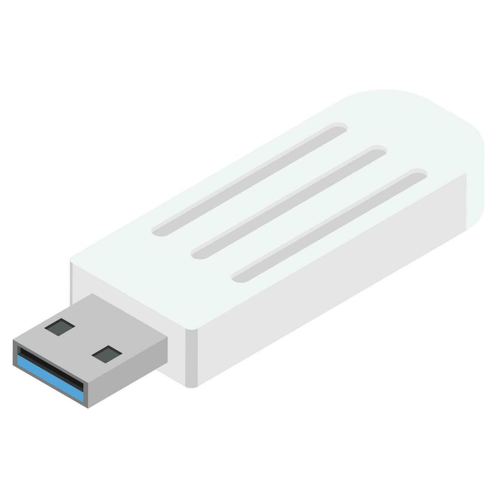 Isometric USB flash drive vector