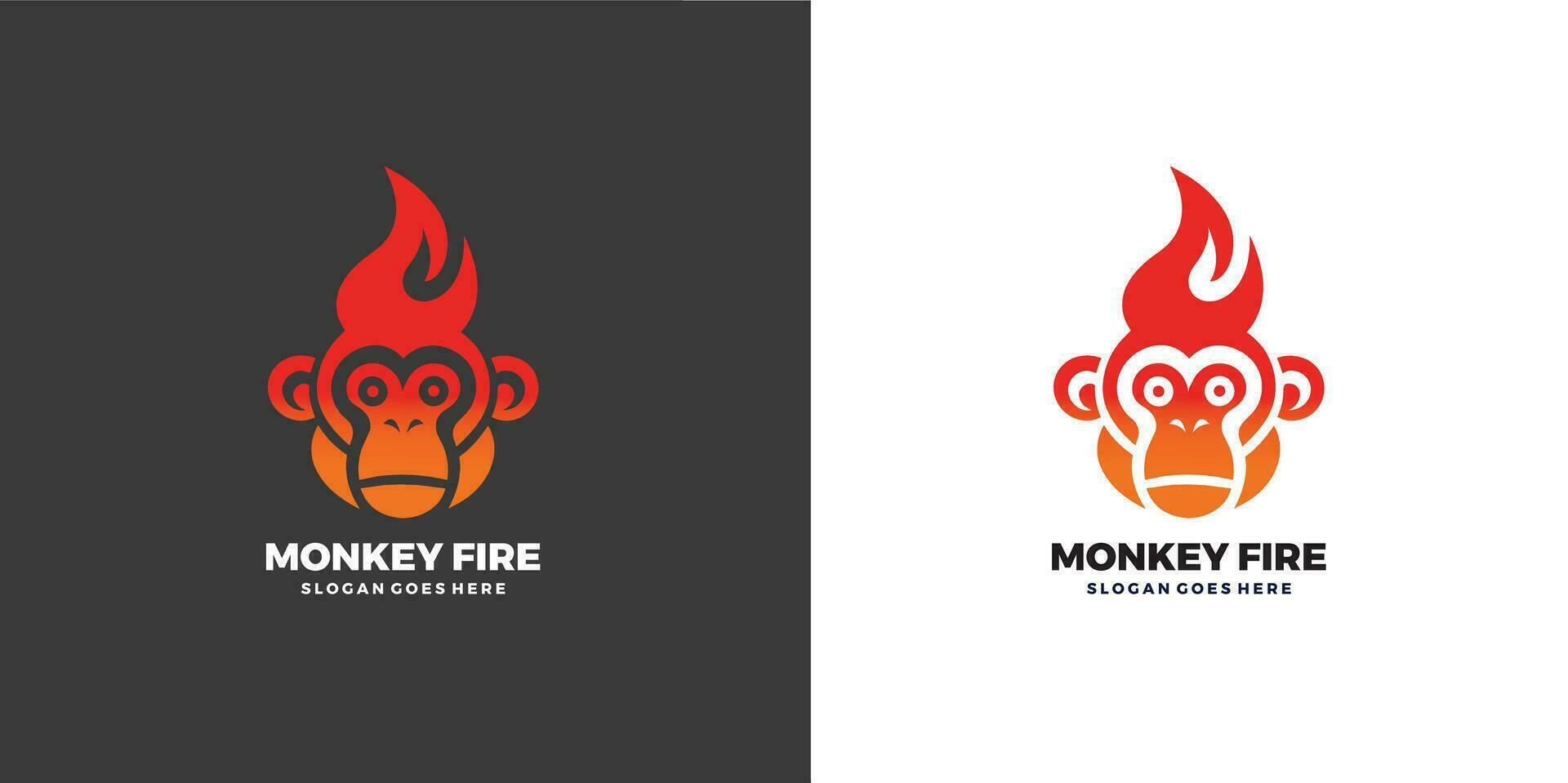 mono fuego cara logo diseño modelo. gratis vector