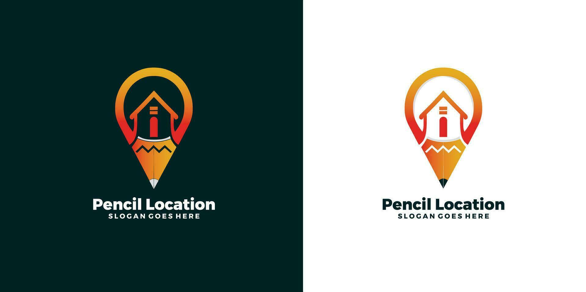 Pencil location, pencil minimal logo icon simple and clean, Free Vector