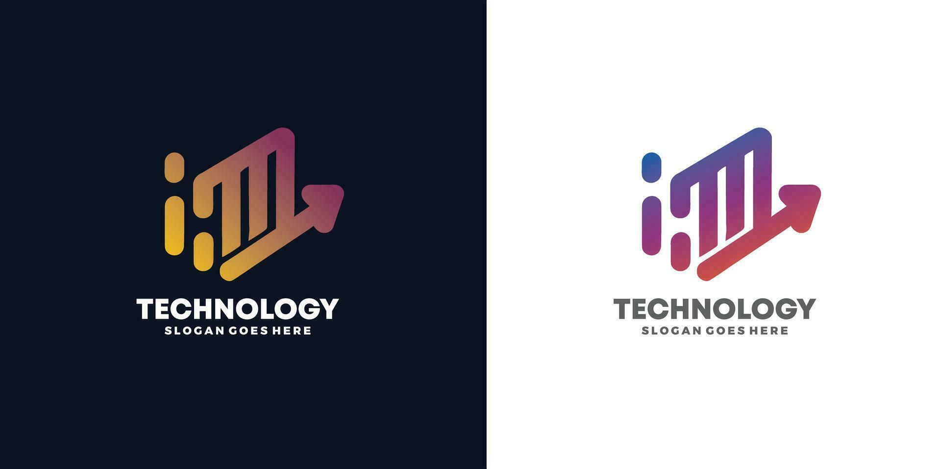 technology logo designs concept free vector