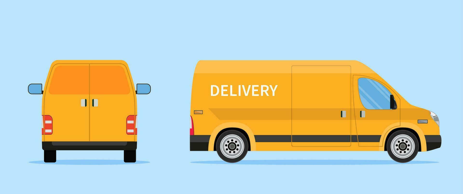 delivery truck van isolated on background. Online delivery service concept. delivery home and office. Vector illustration in flat style