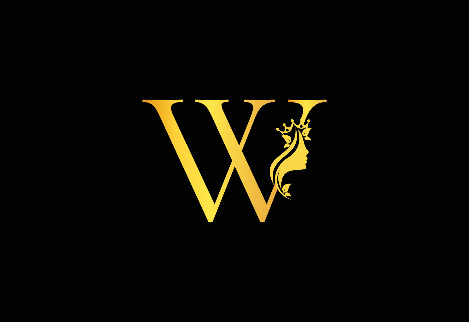 Golden Luxury Beauty Classic Letter W Brand Icon 35880779 Vector Art at ...