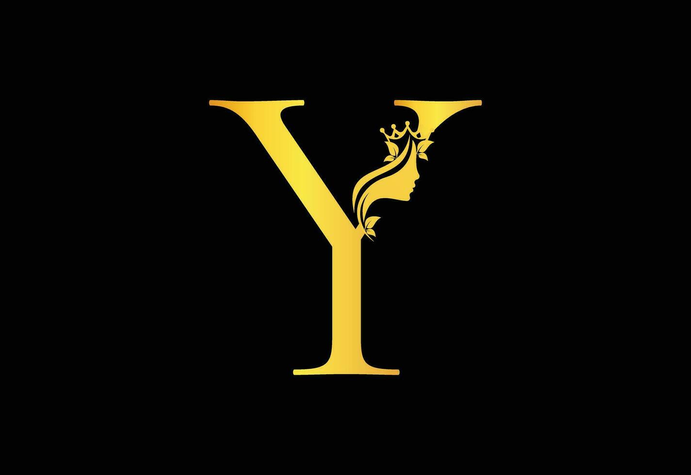 Golden Luxury Beauty Classic Letter Y Brand Icon vector