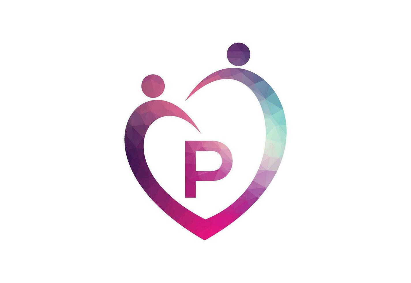 Letter P People Logo Design Template Inspiration, Vector Illustration.