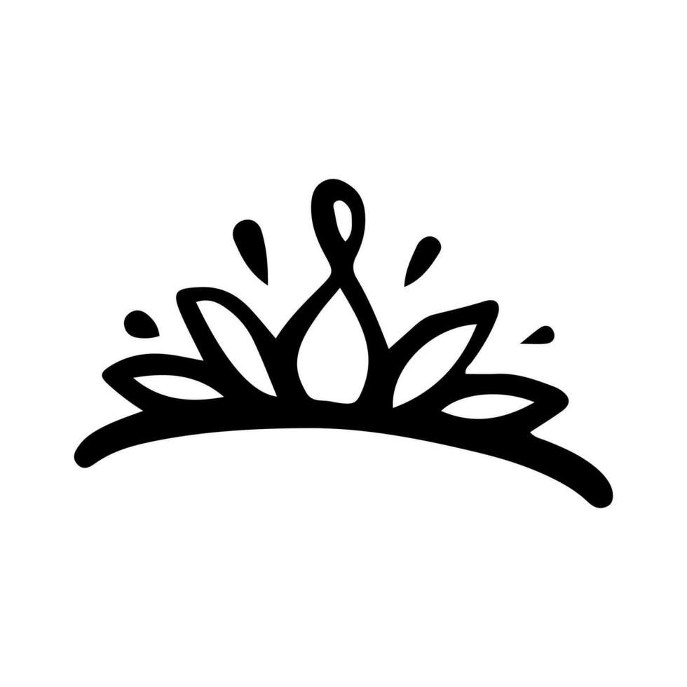 Crown Icon in Hand Drawn Doodle style isolated on white background. King crown sketches, majestic tiara, king and queen royal diadems vector. Line art prince and princess luxurious head accessories. vector