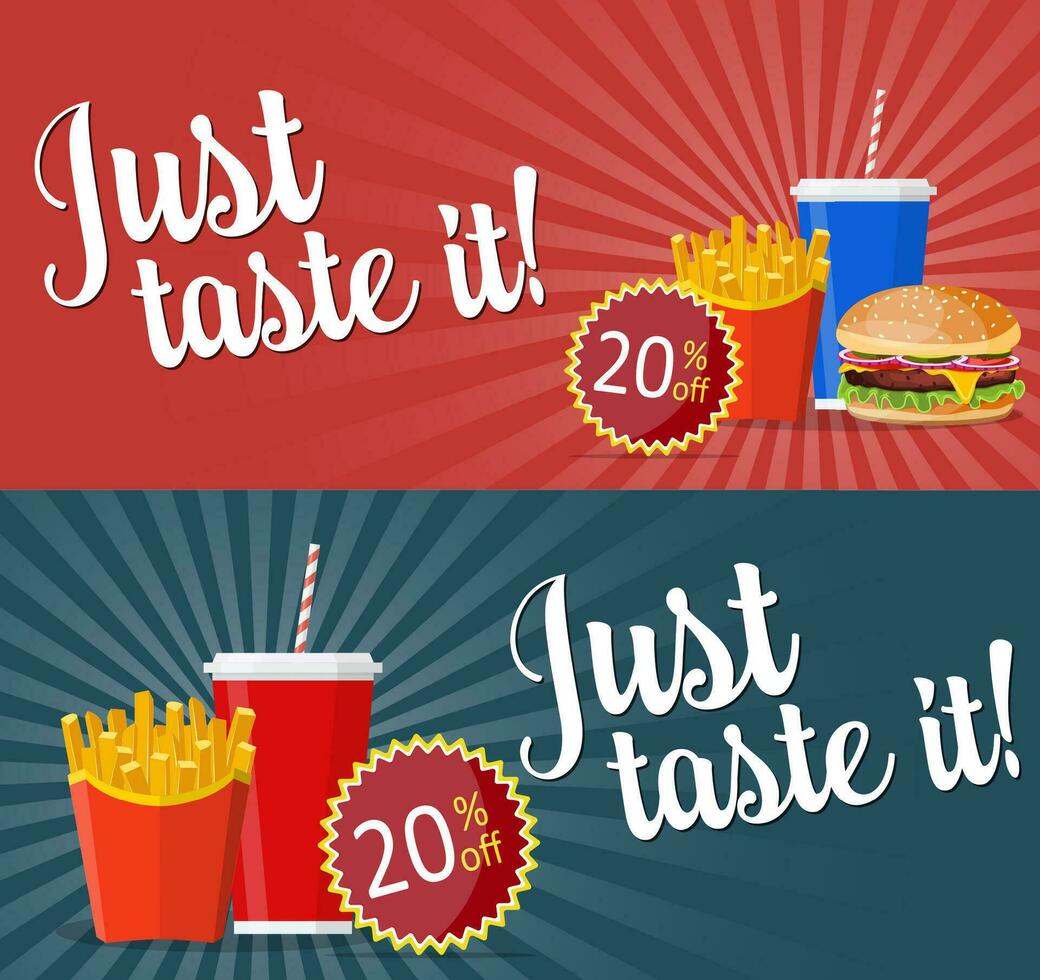 fast food banner vector