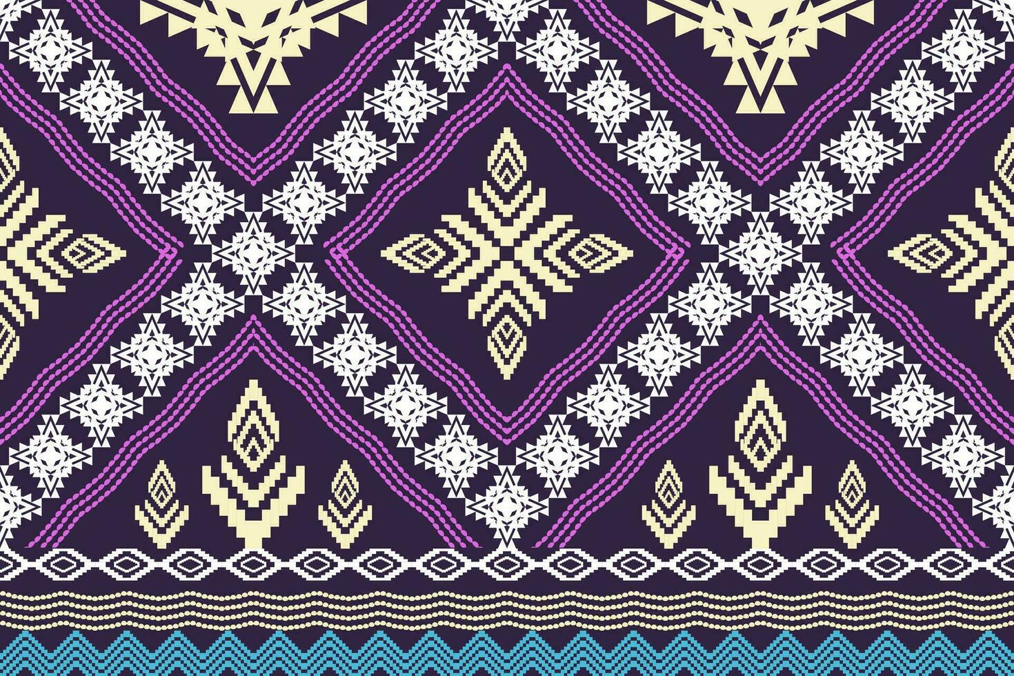 Ethnic Figure aztec embroidery style. Geometric ikat oriental traditional art pattern.Design for ethnic background,wallpaper,fashion,clothing,wrapping,fabric,element,sarong,graphic,vector illustration vector