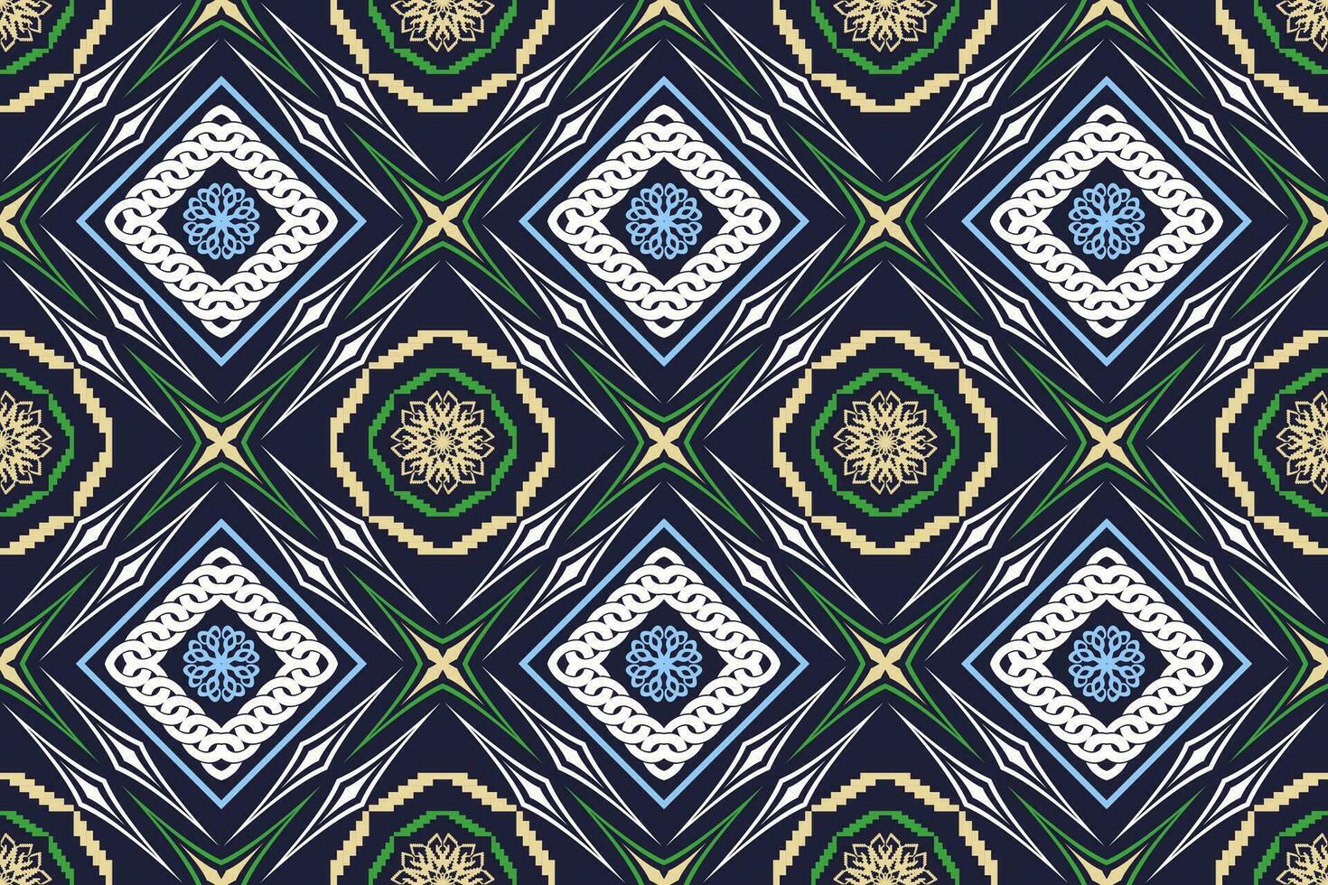 Ethnic Figure aztec embroidery style. Geometric ikat oriental traditional art pattern.Design for ethnic background,wallpaper,fashion,clothing,wrapping,fabric,element,sarong,graphic,vector illustration vector