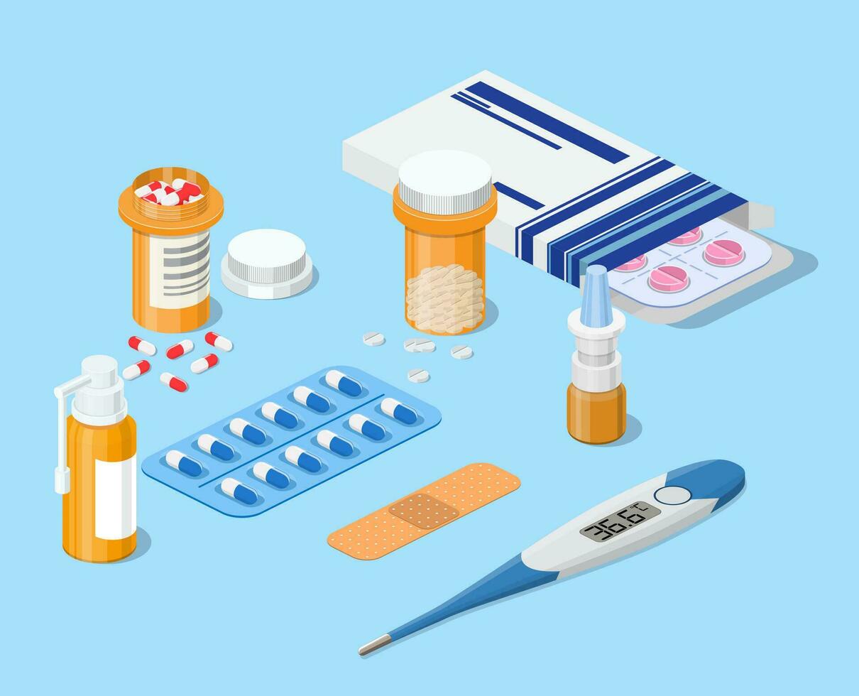 isometric 3D Pharmacy concept. Isometric icon for doctor, hospital and clinic. vector illustration in flat style