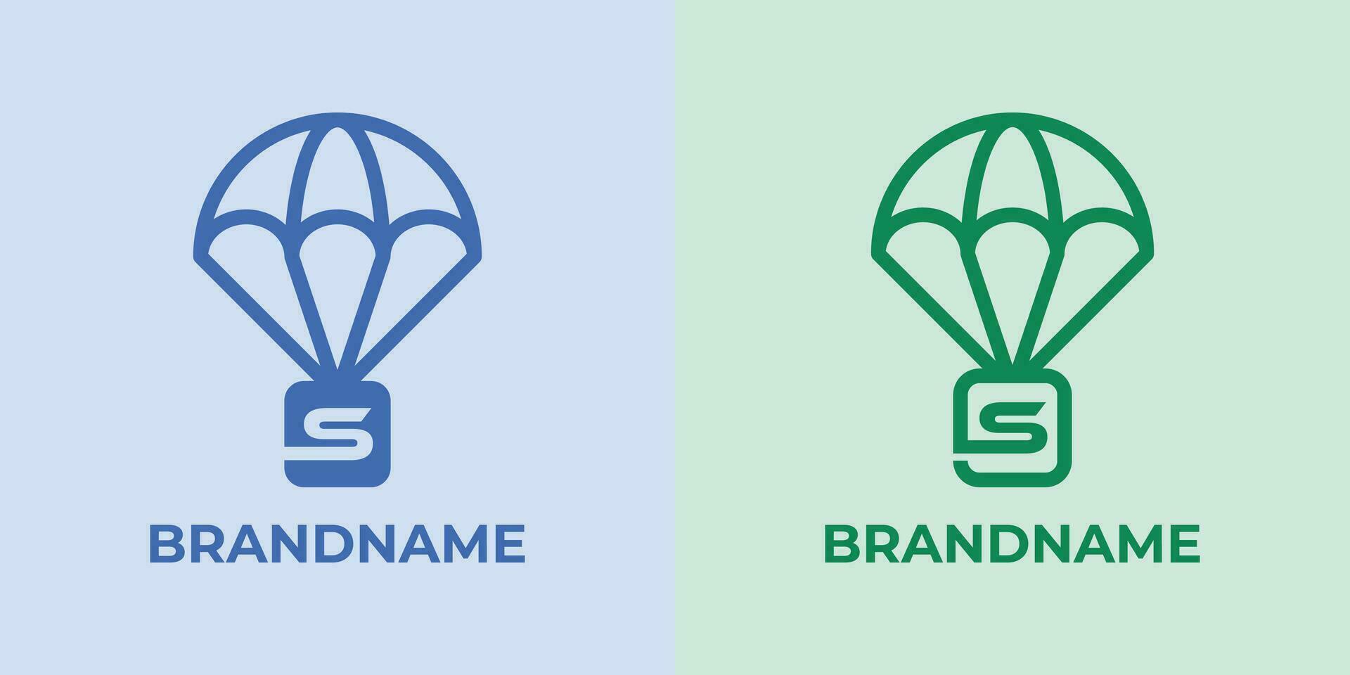 Initial S Airdrop Logo Set, great for business related to Airdrop or parachutes with S initial vector