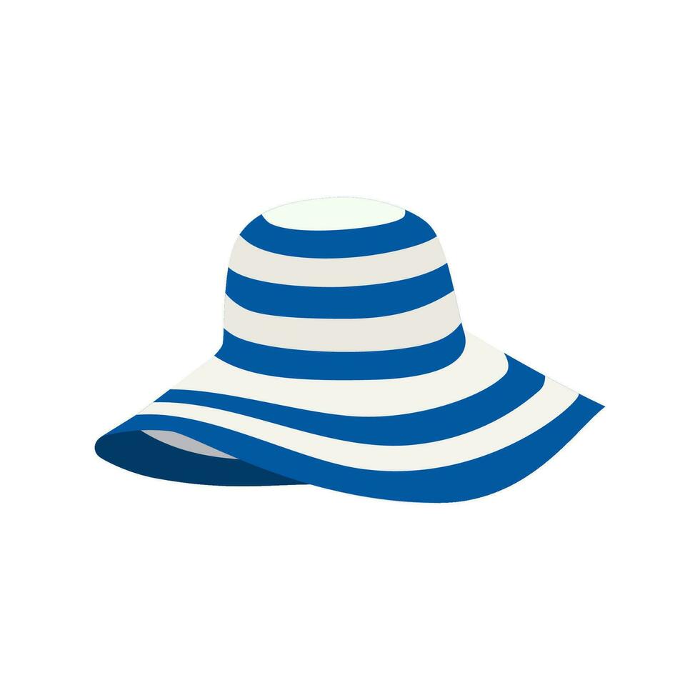verano playa De las mujeres sombrero icono. diseño aislado en blanco. vector ilustración en plano estilo