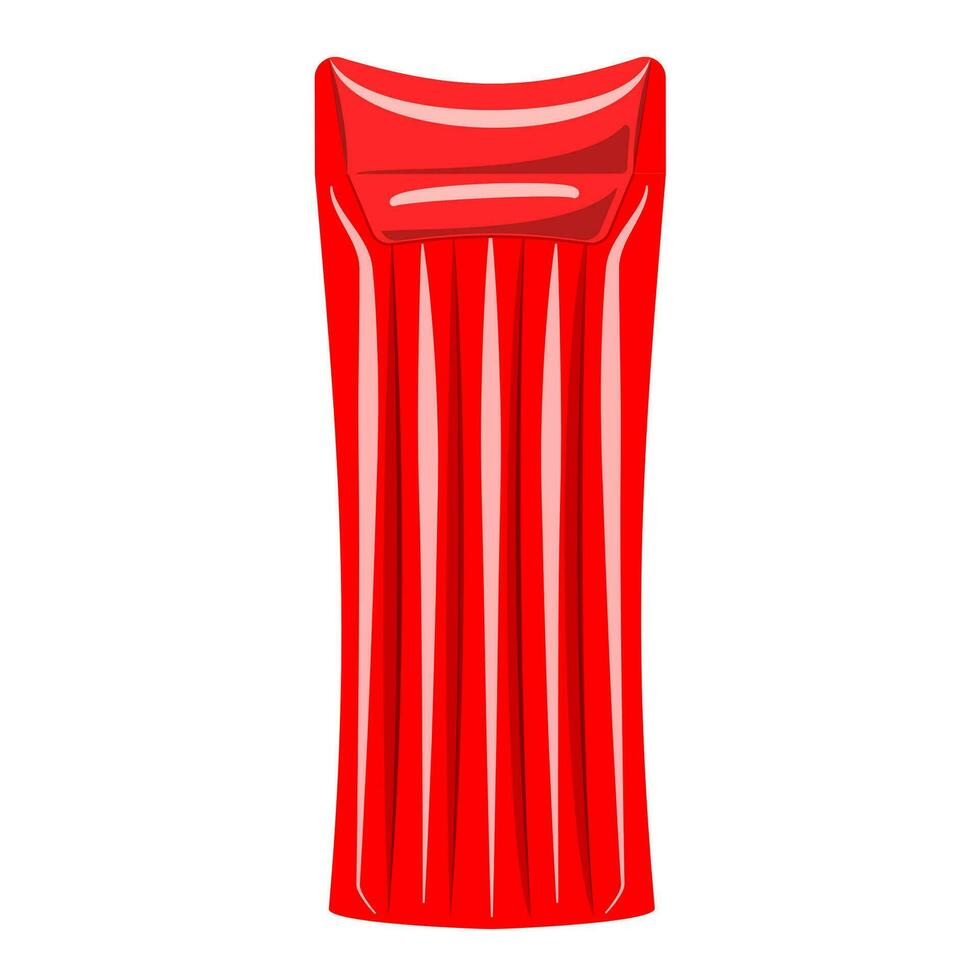 rojo aire piscina flotante agua colchón. blanco antecedentes. aislado. vector ilustración en plano estilo