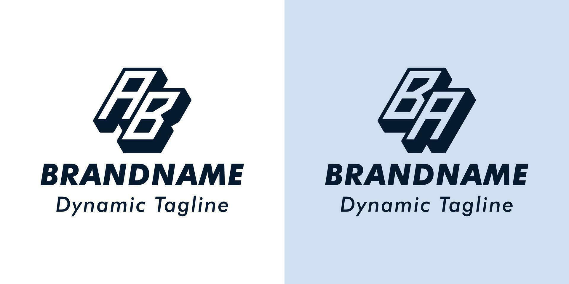 Letter AB and BA 3D Monogram Logo. Suitable for business with AB or BA initials vector