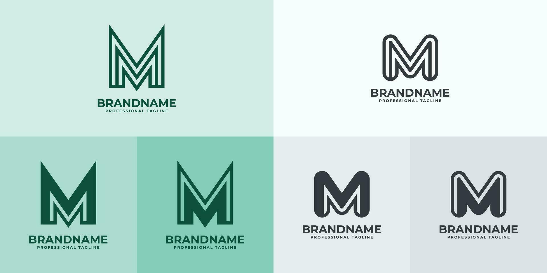 Modern Letter M Logo Set, Suitable for business with M or MM initials vector