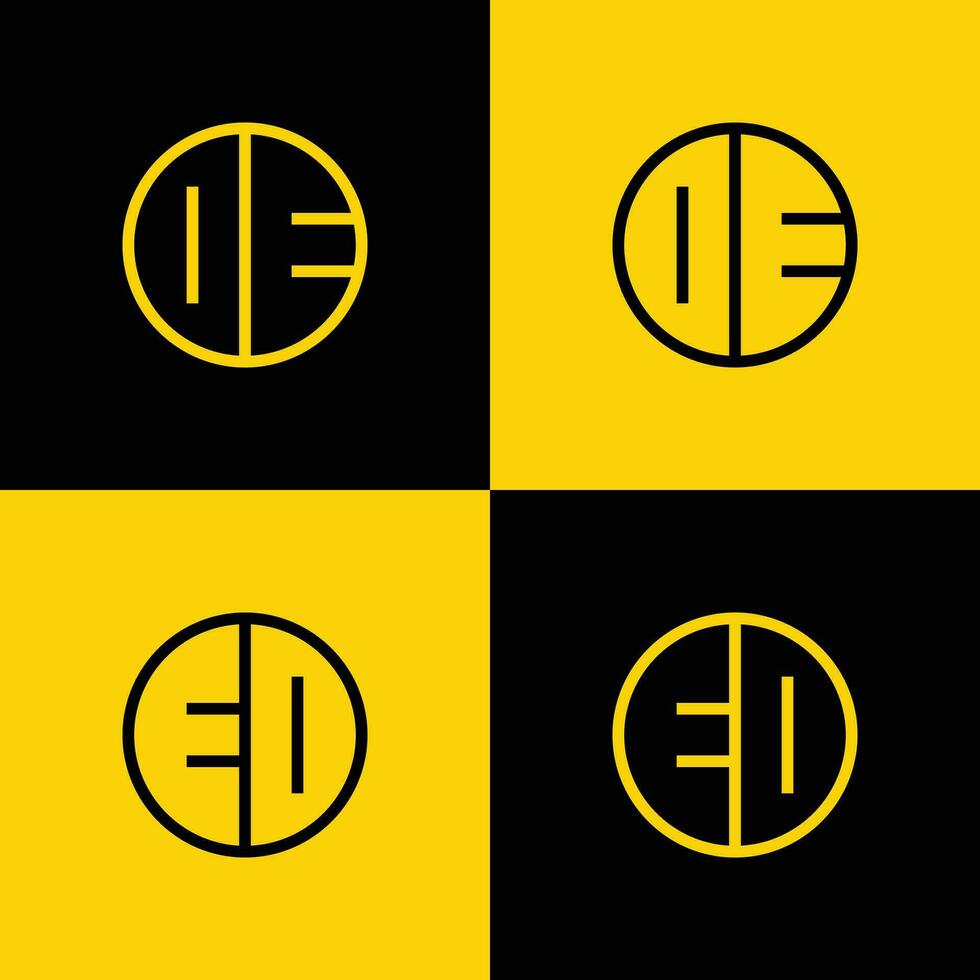 Simple DE and ED Letter Circle Logo Set, suitable for business with DE or ED initials vector
