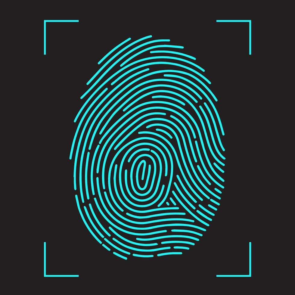 Finger-print Scanning Identification System. vector