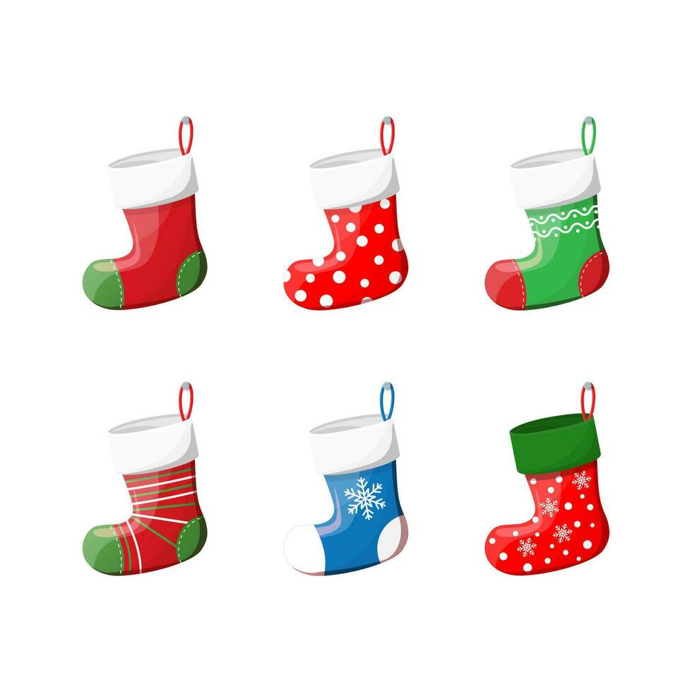 Cute Christmas Socks set vector