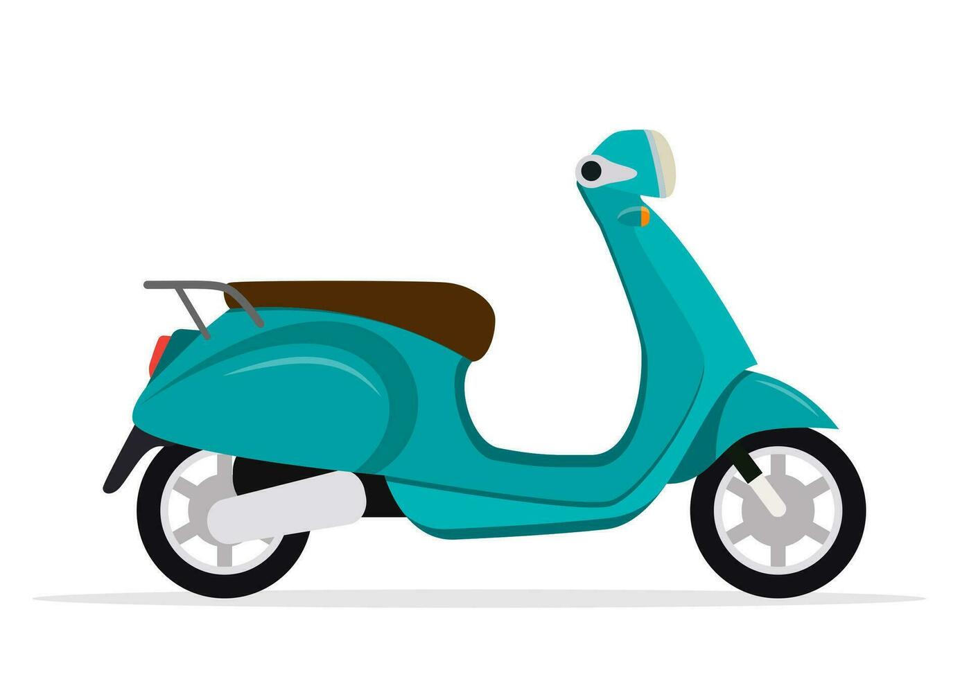 Clásico scooter. personal transporte vehículo colección aislado en blanco antecedentes. paseo un moto en el ciudad. vector ilustración en plano estilo