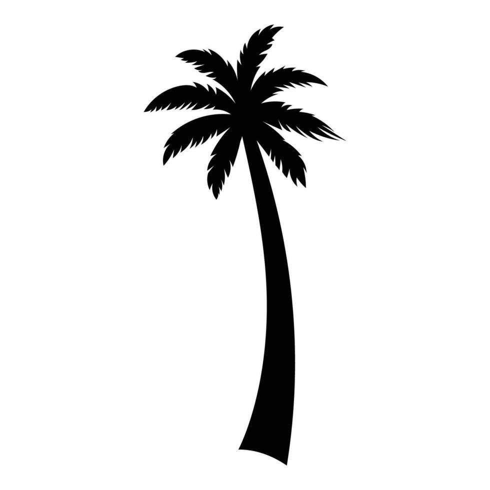 A silhouette of Date Palm tropical tree. Silhouette vector illustration