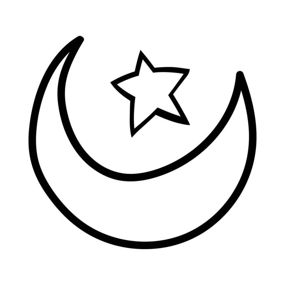 Crescent Moon Line-art Hand-drawn, doodle vector illustration