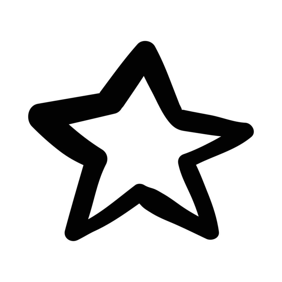 doodle star, hand drawn vector