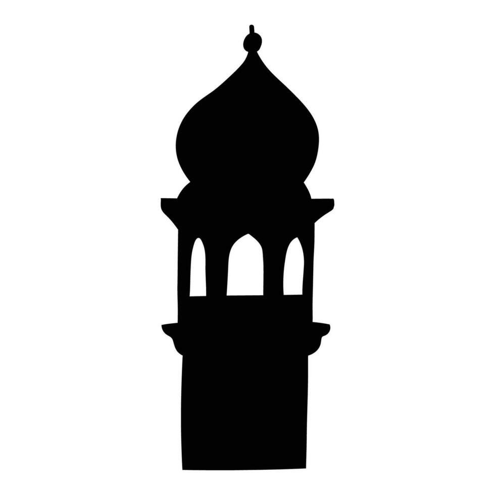Ramadan Kareem doodle mosque illustration vector