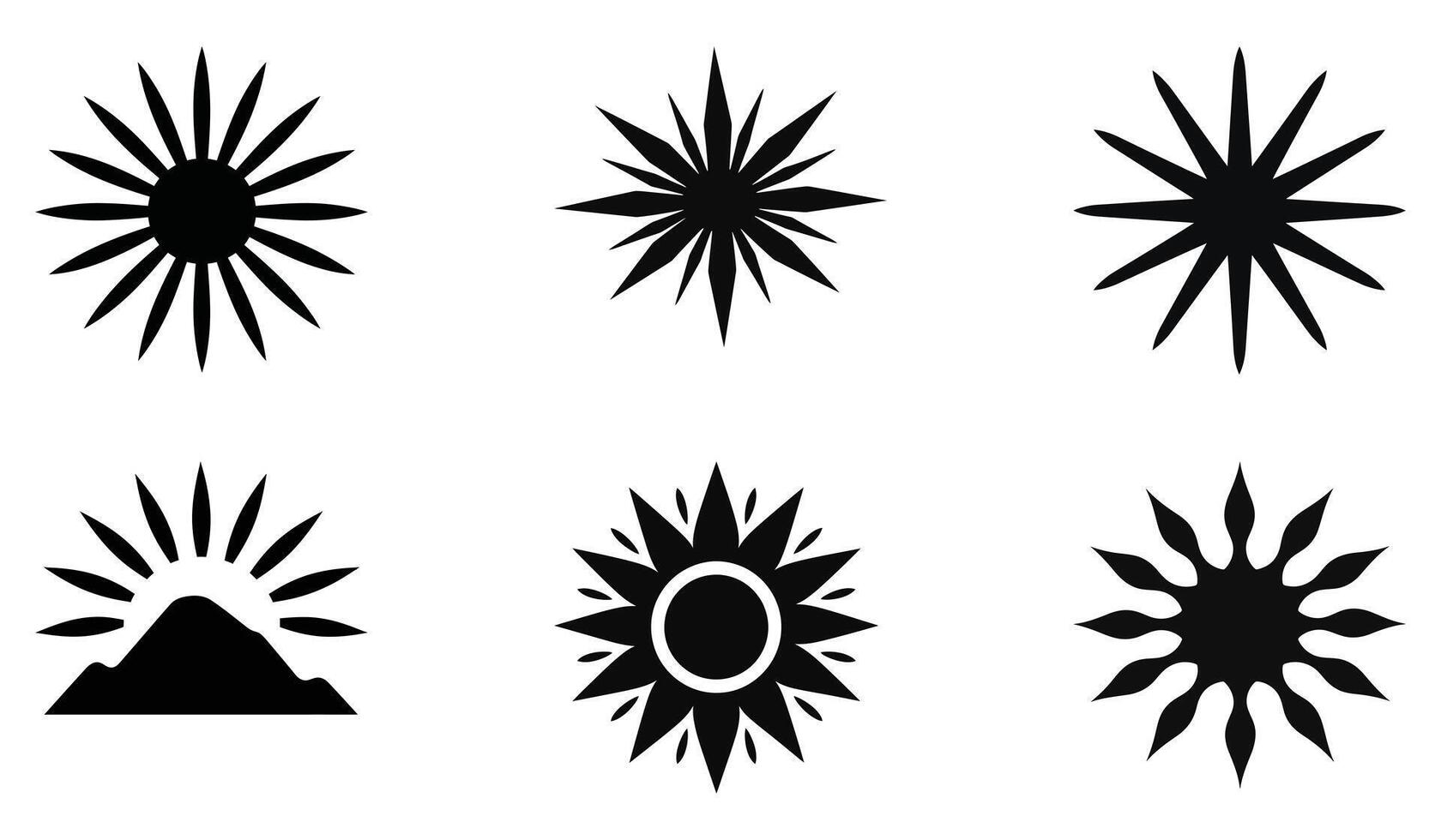 Golden Sun Icons Compilation 35881583 Vector Art at Vecteezy