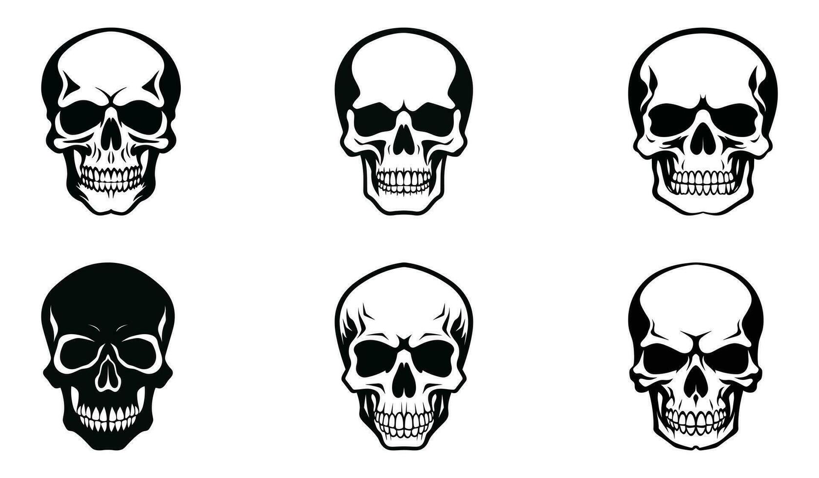 Ghostly Skull Ensemble vector