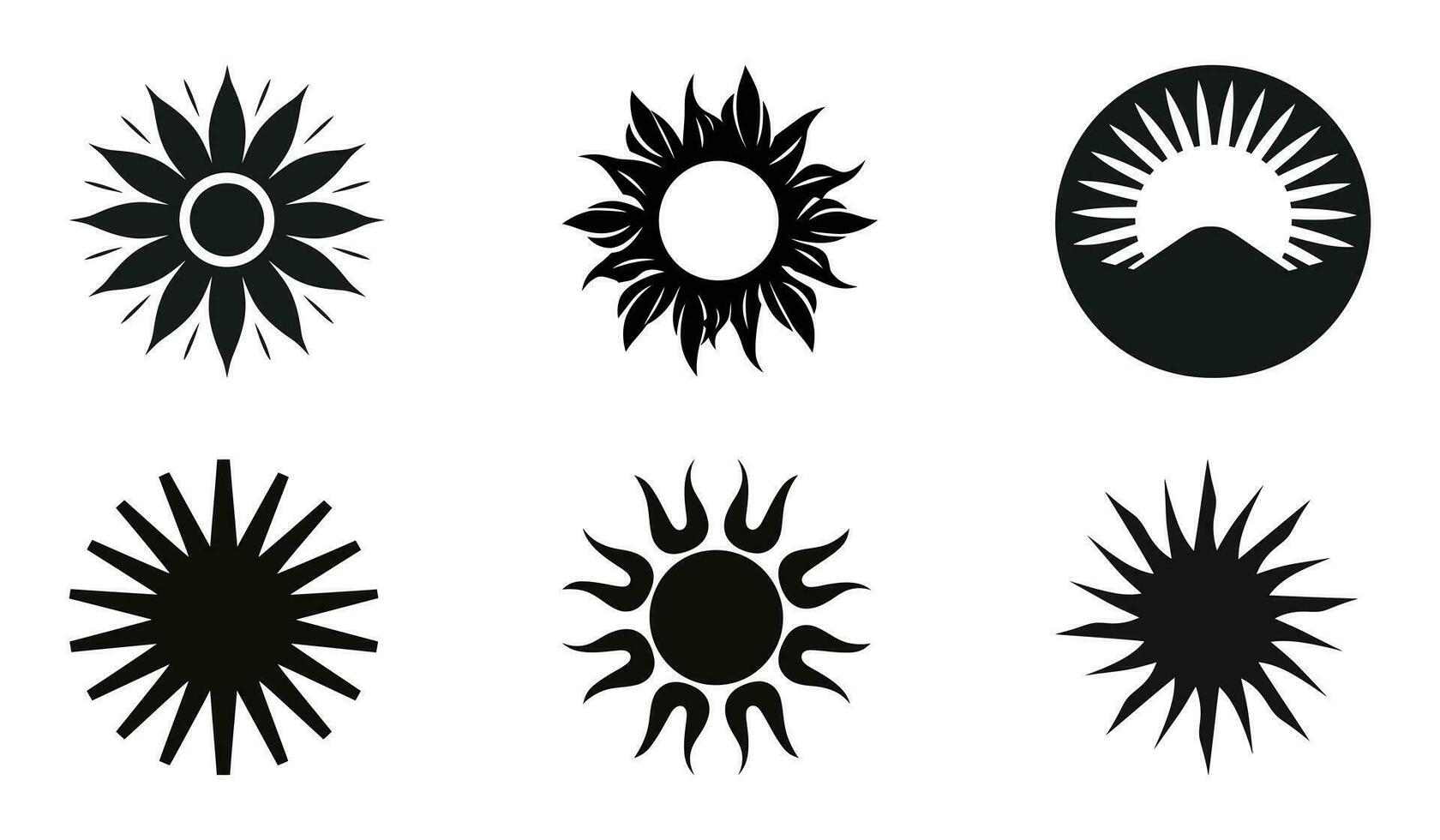 Abstract Solar Flares Design Kit vector