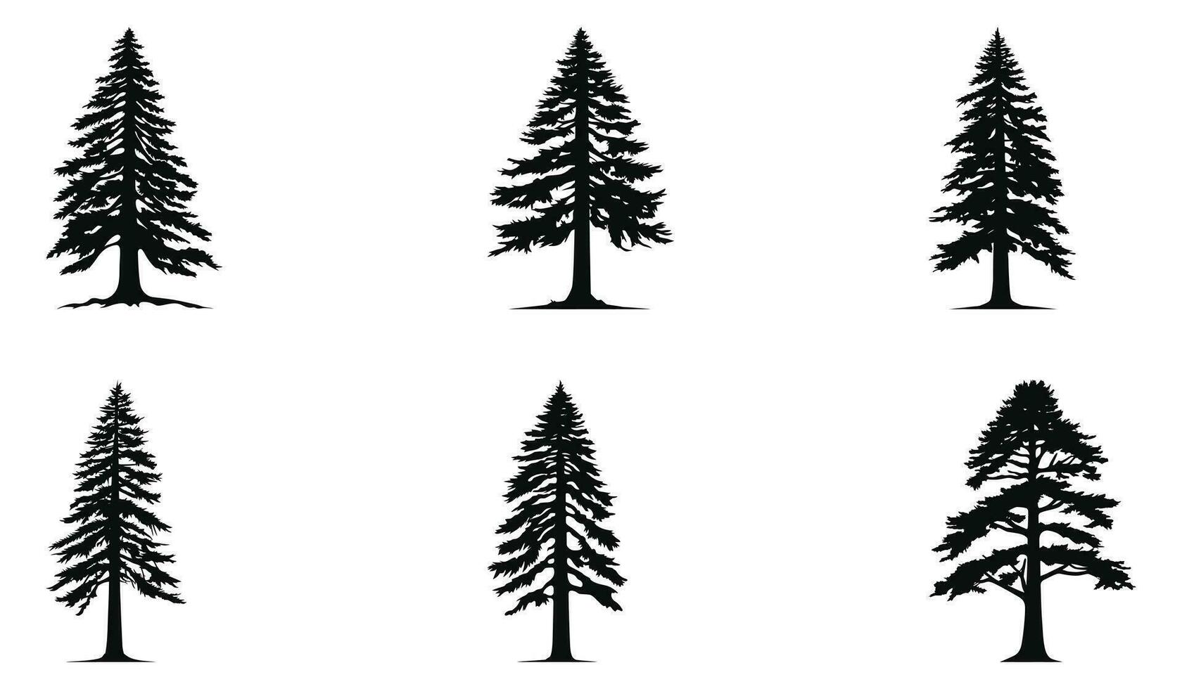 Coastal Redwood Silhouettes Pack vector