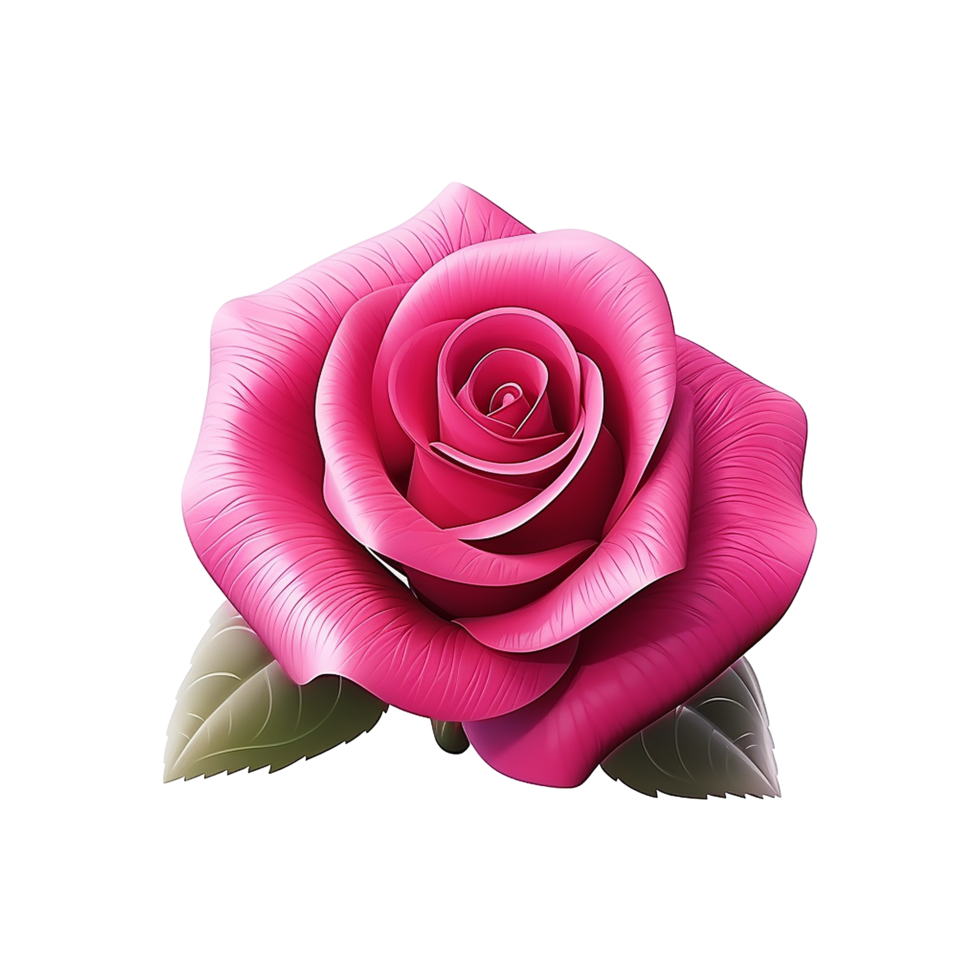 ai généré 3d rendre dessin animé Rose fleur isolé sur transparent Contexte png