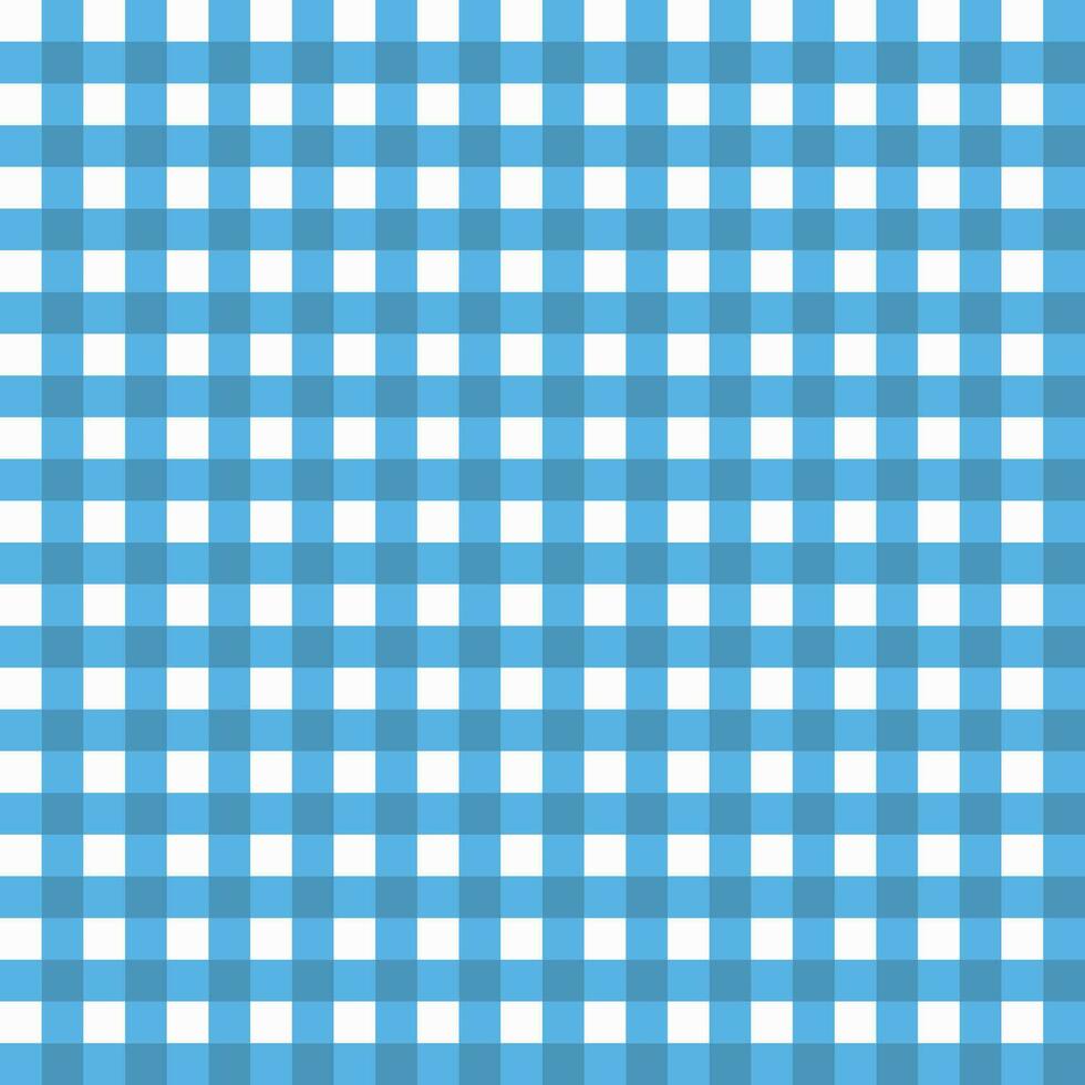 Seamless Checkered Pattern. Blue and white textured plaid gingham tablecloth. Vector illustration in flat style