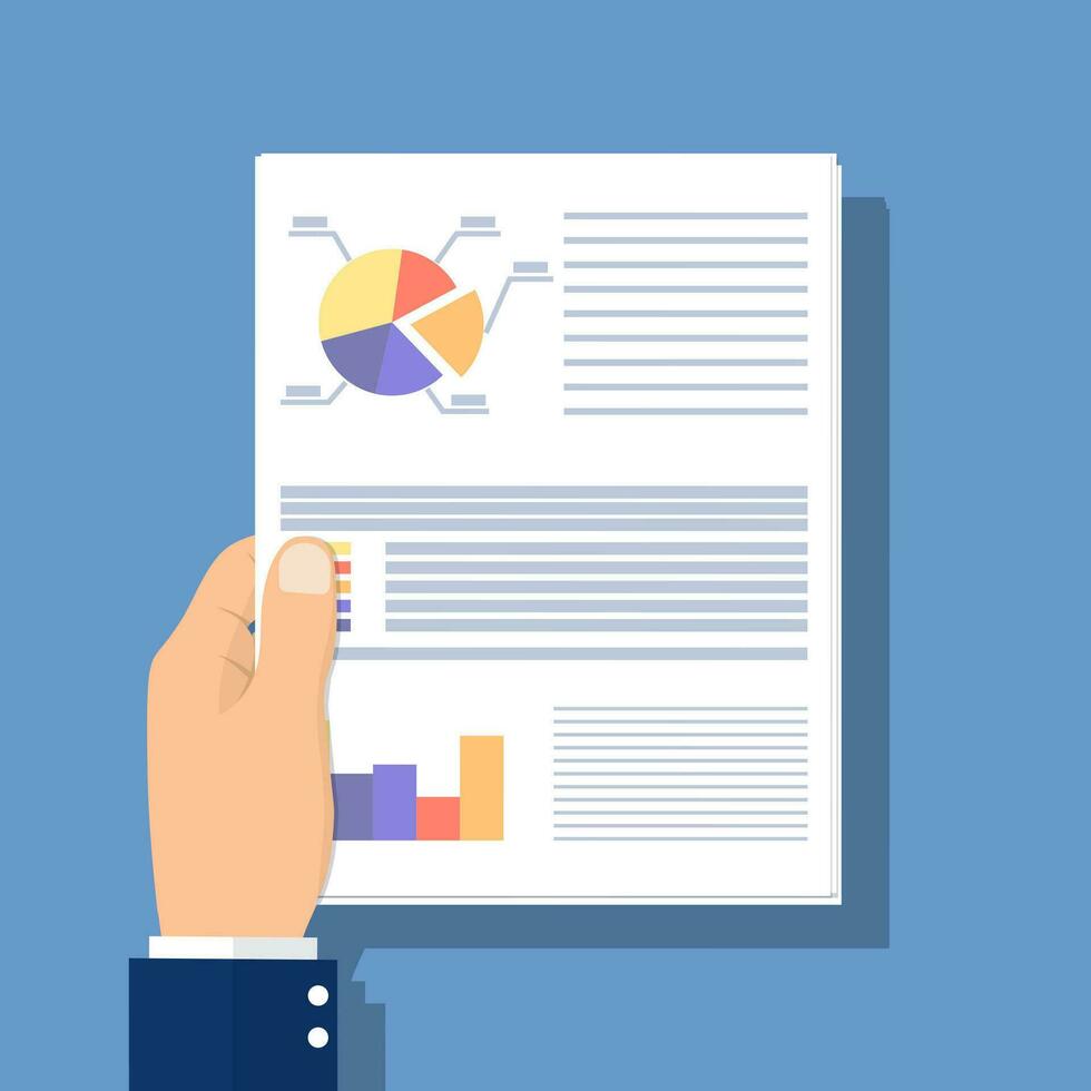 Document with charts and graphs vector