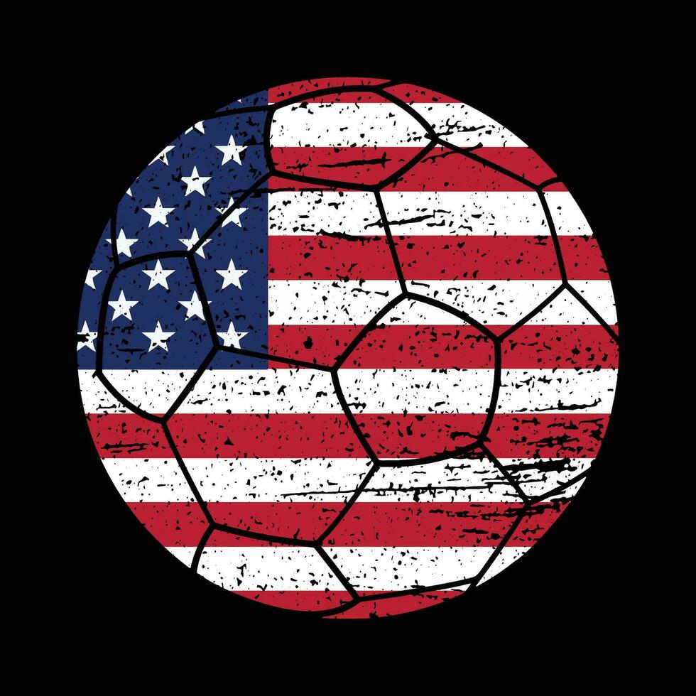 Soccer Football With USA Flag vector