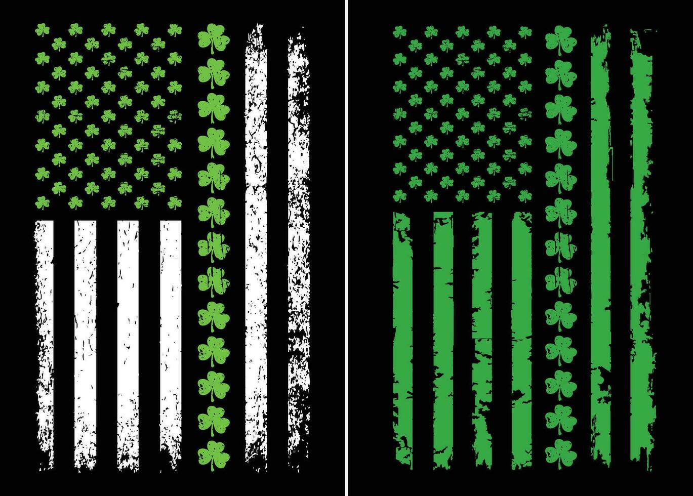 USA Flag With Shamrock T Shirt Design vector