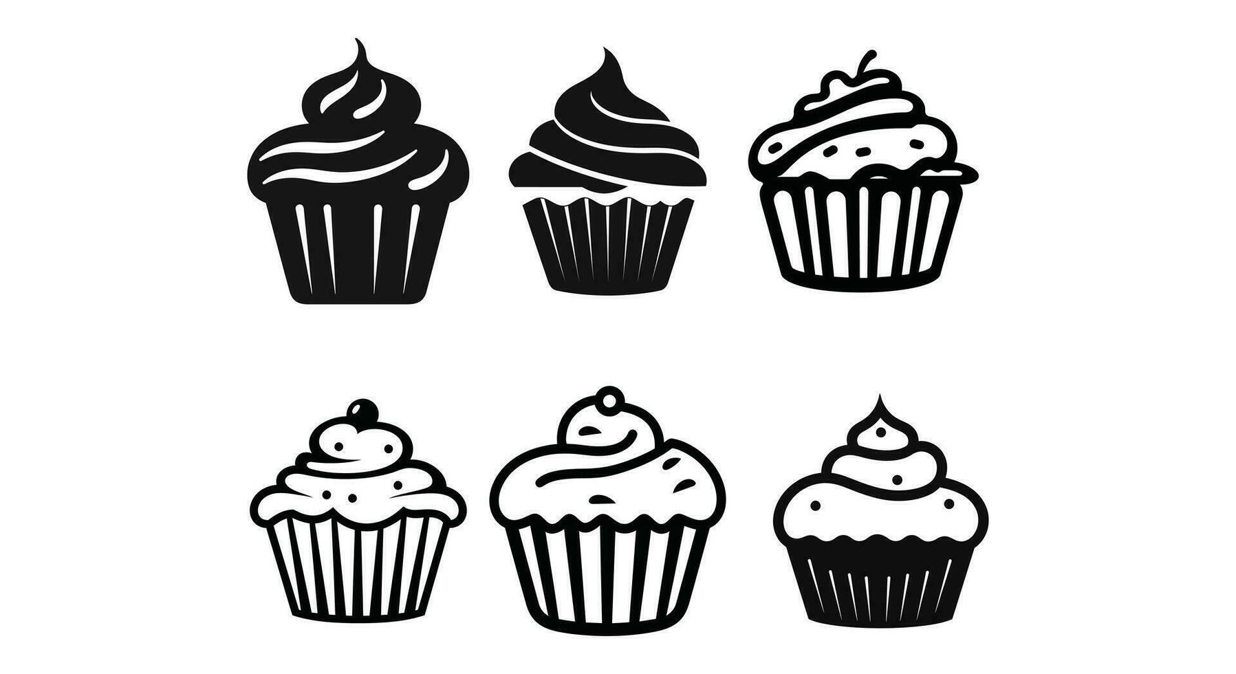 Baked Goodness Icon Set  Muffins vector