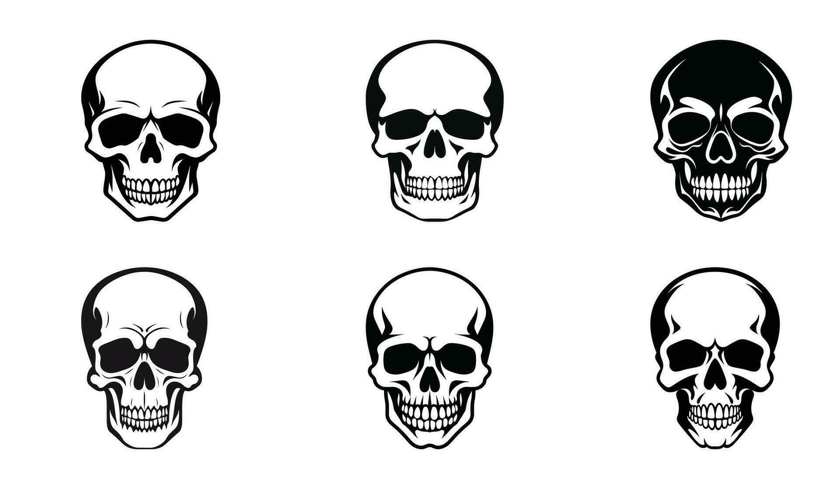 Dark Anatomy Skull Set vector