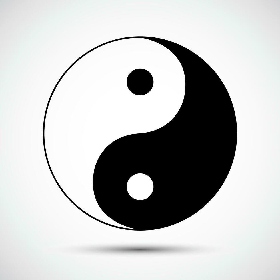 Signo de símbolo de icono negro de yin yang aislado sobre fondo blanco, ilustración vectorial eps.10 vector